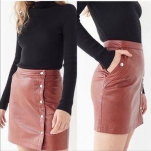Urban outfitters faux leather snap skirt